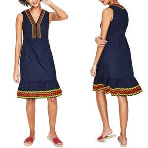 BODEN Easy Rickrack Dress Navy 6